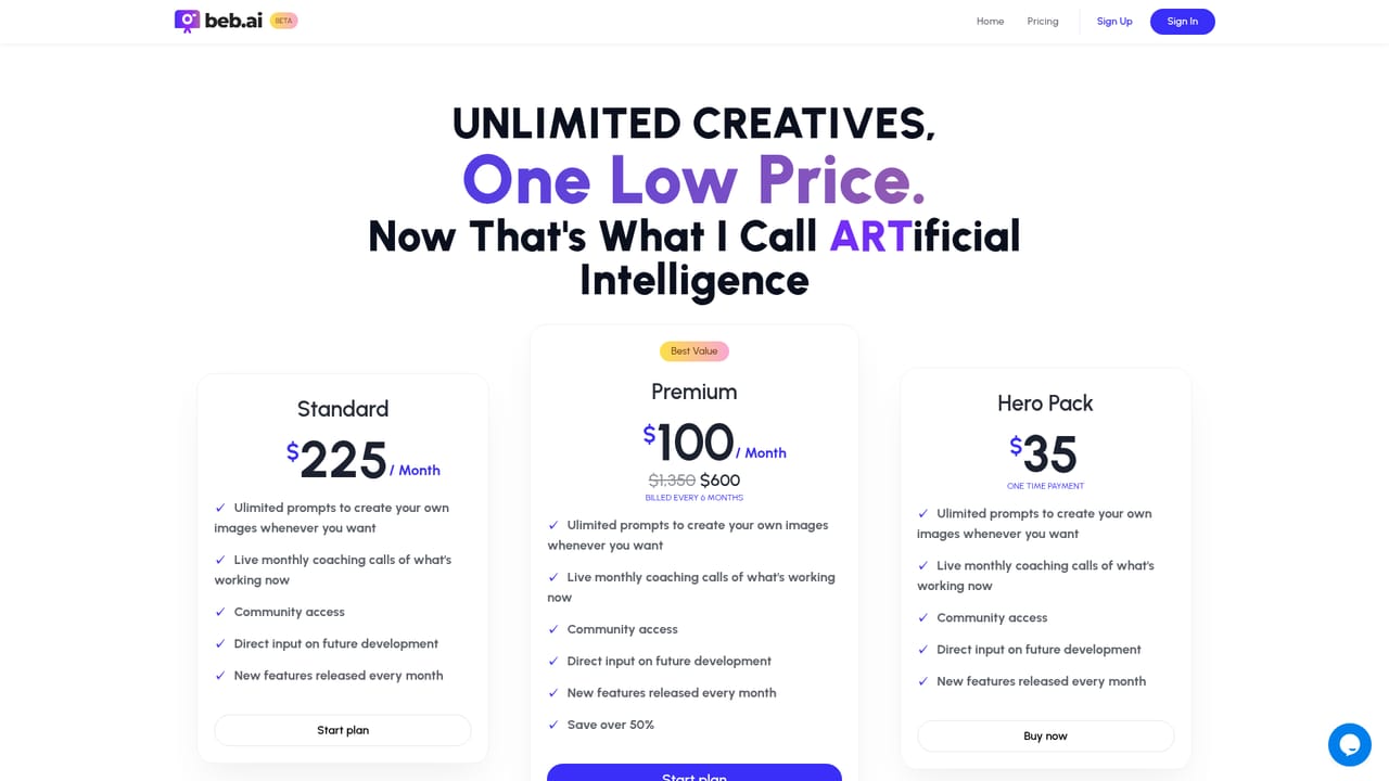 beb.ai — Check plans before you commit