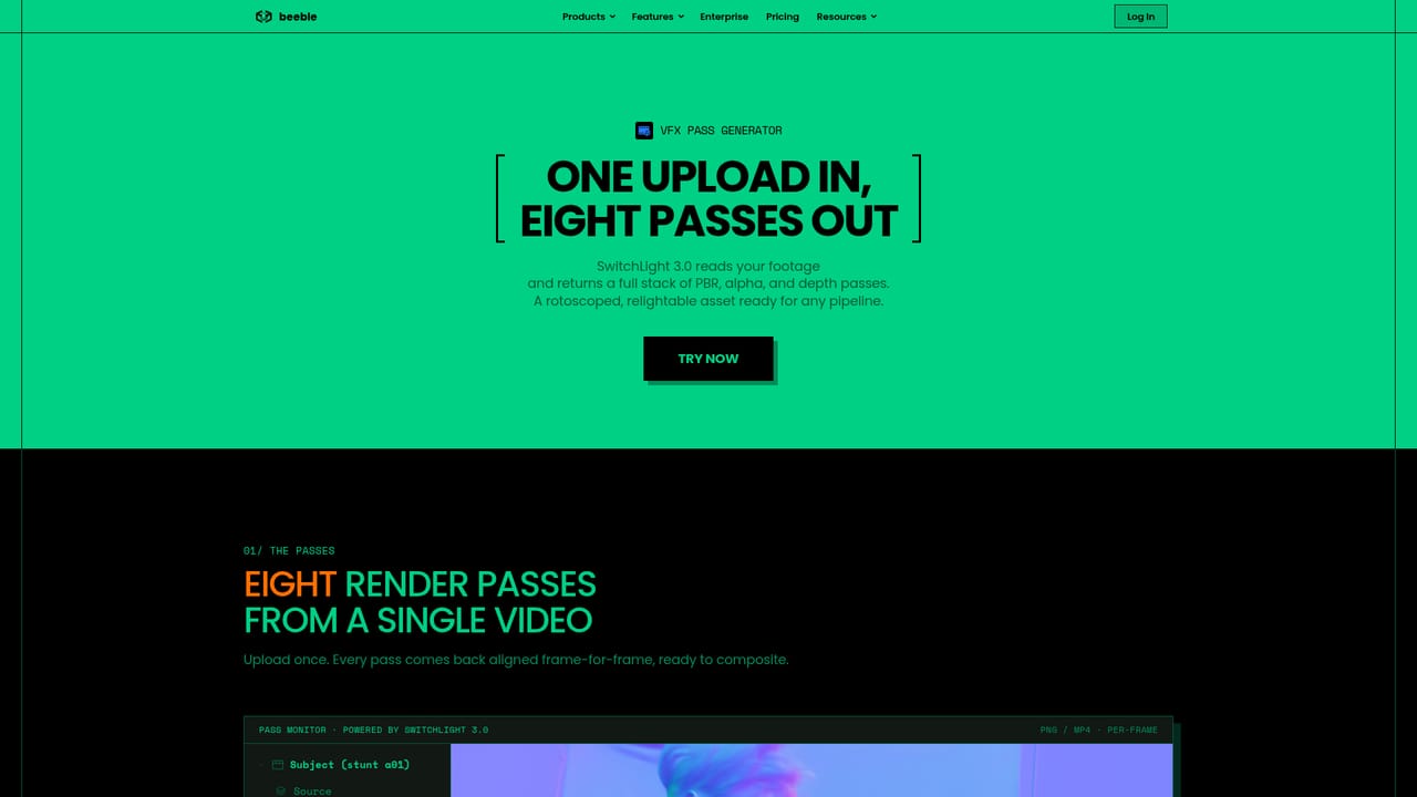 Beeble — Run relight, reframe or pass generation