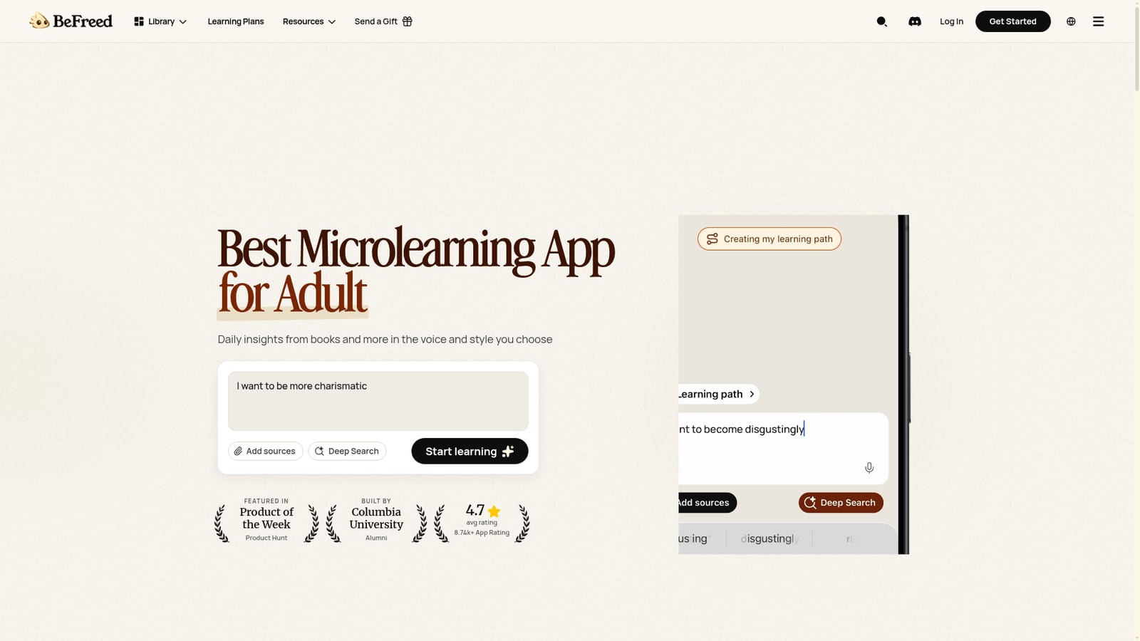 BeFreed — Install the app and choose a starting source