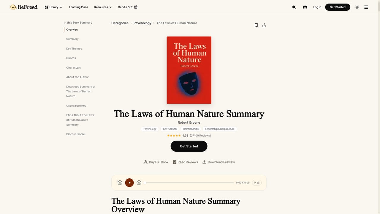 BeFreed — Try a specific title page