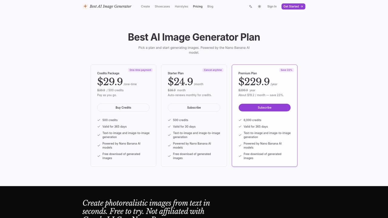Best AI Image Generator 2026 - Free AI Image Creation — Check credit usage and plans