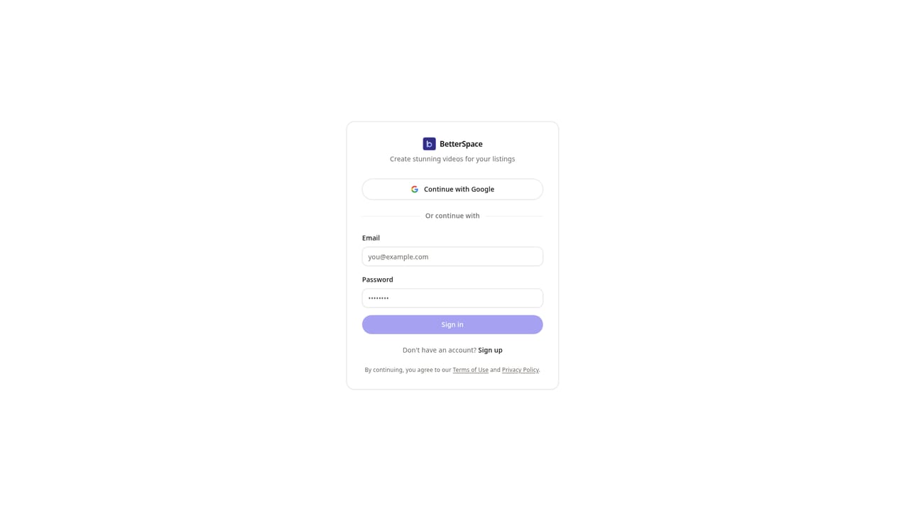 BetterSpace — Create a free account