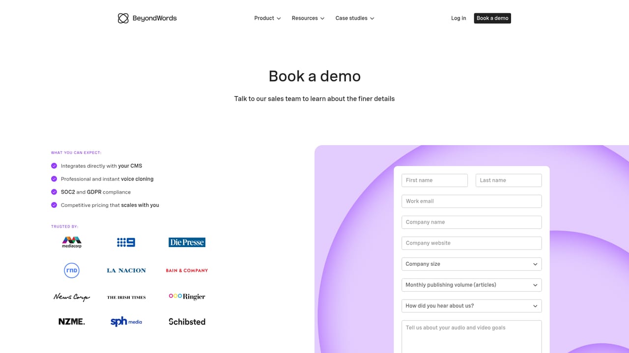 BeyondWords — Book a walkthrough with the team