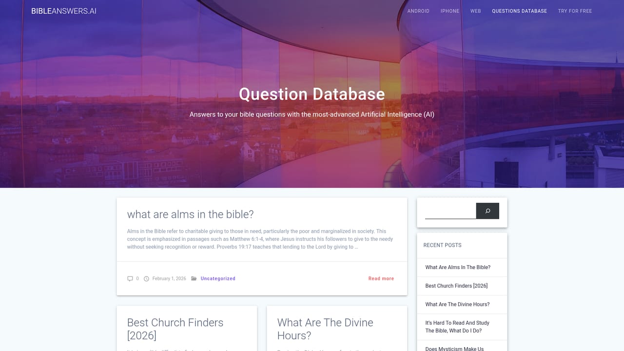 Bible Answers AI — Read a few published answers