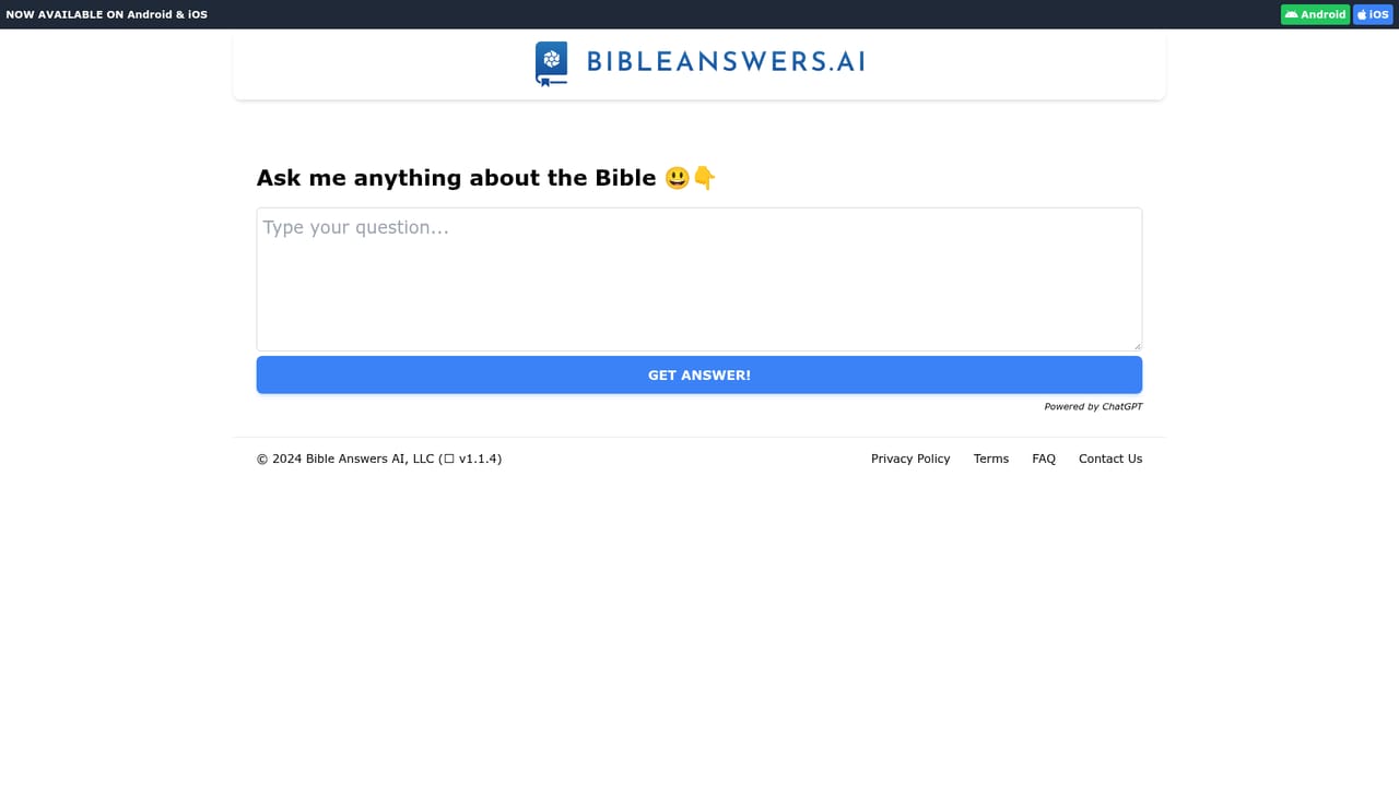 Bible Answers AI — Open the web app