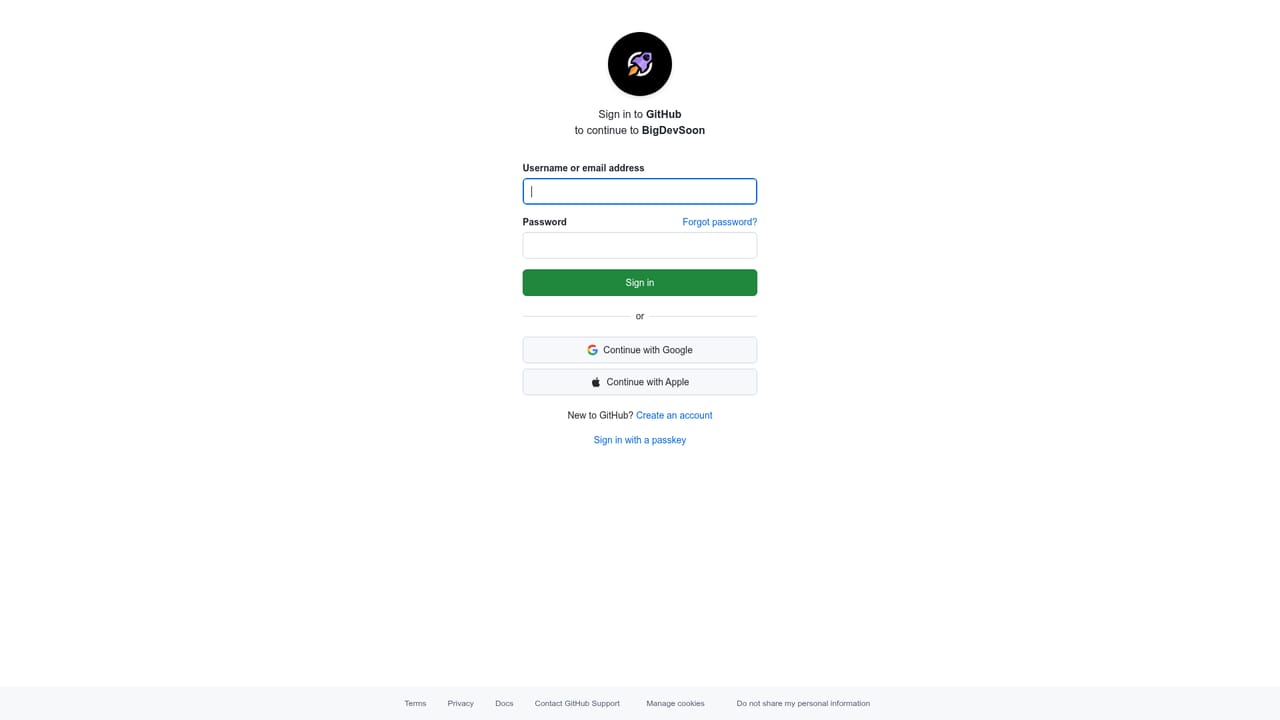 BigDevSoon — Create your account