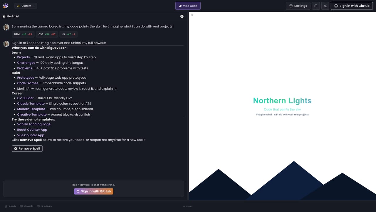 BigDevSoon — Code in the editor with Merlin AI