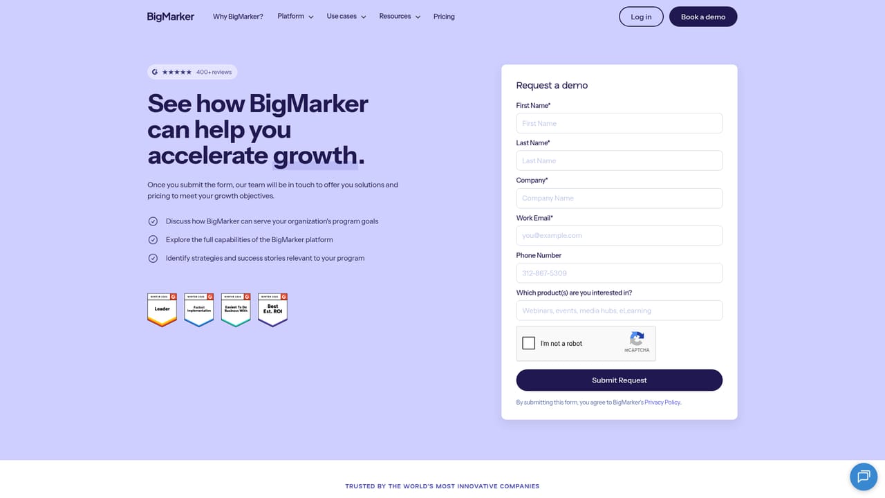 BigMarker Content Studio — Request a demo and get platform access