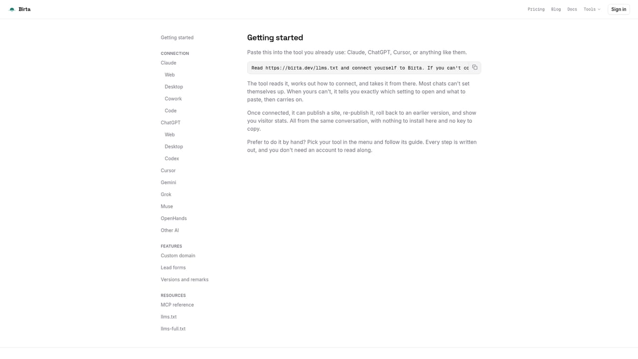 Birta — Create a first draft with your agent