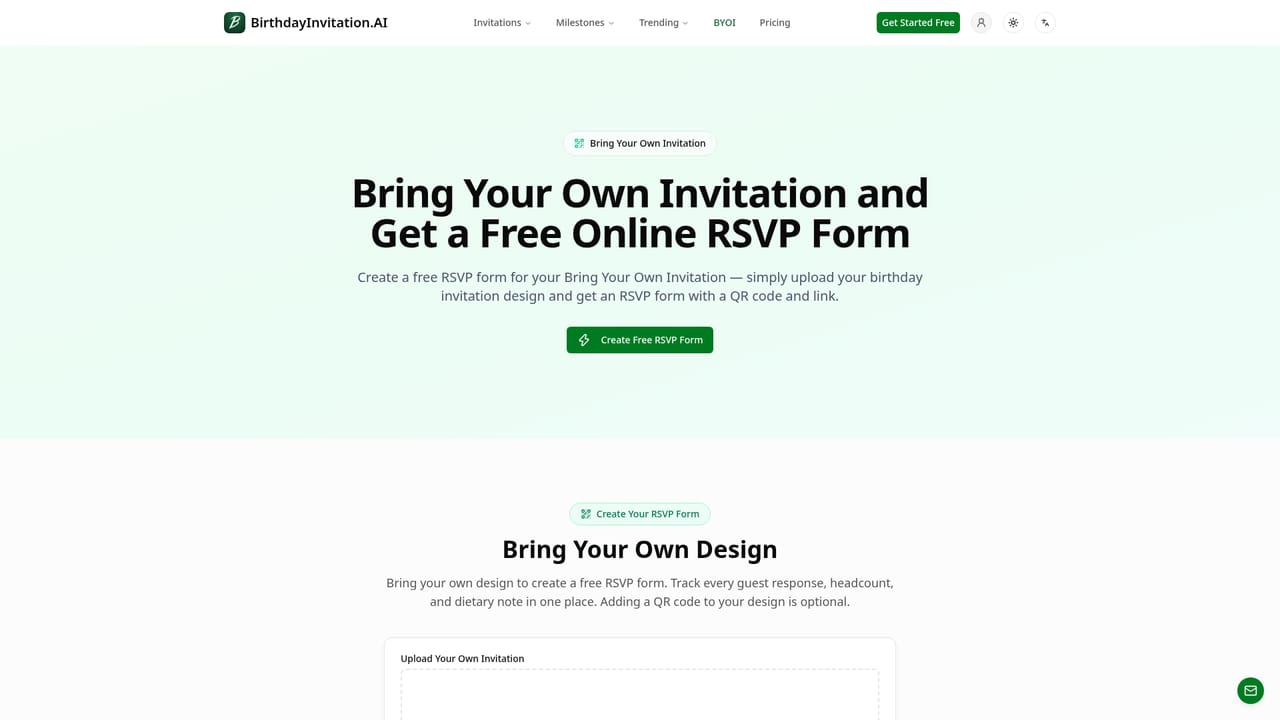 Birthday Invitation AI — Set up the RSVP form