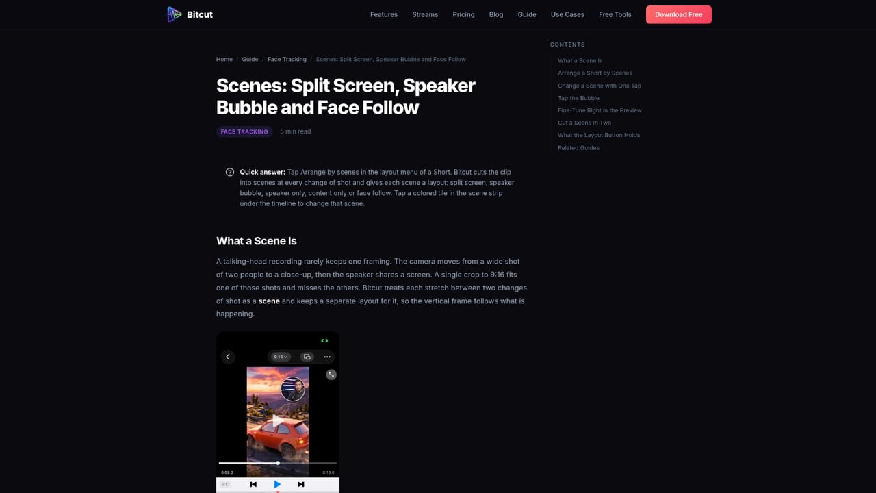 Bitcut — Adjust scenes and layouts