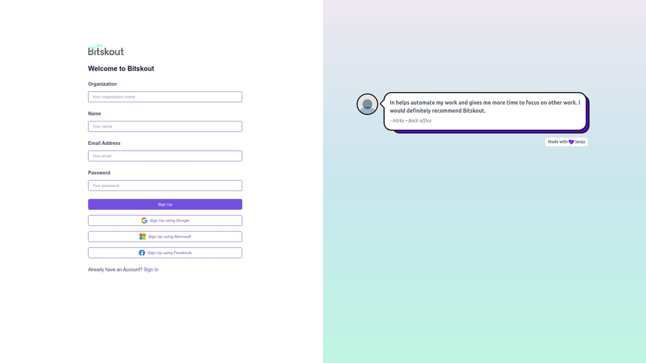Bitskout — Create a free account