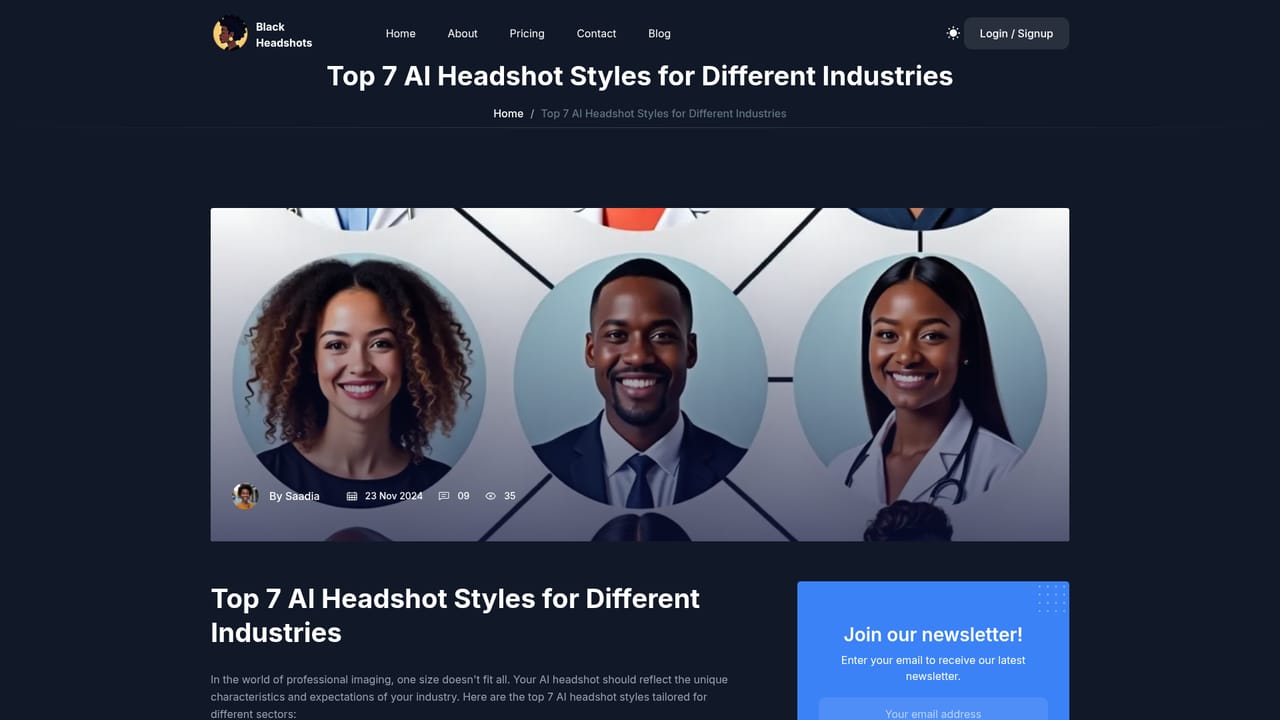 Black Headshots AI — Read styling guidance before ordering
