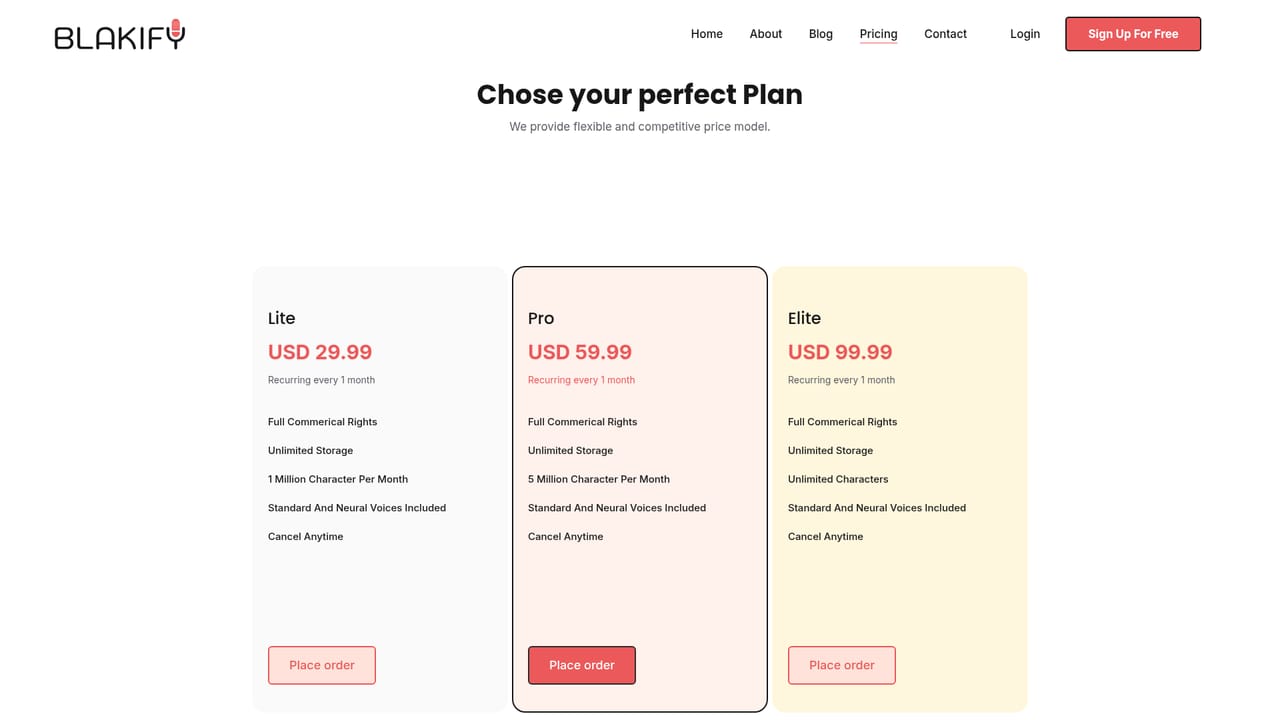 Blakify — Choose a plan or lifetime purchase