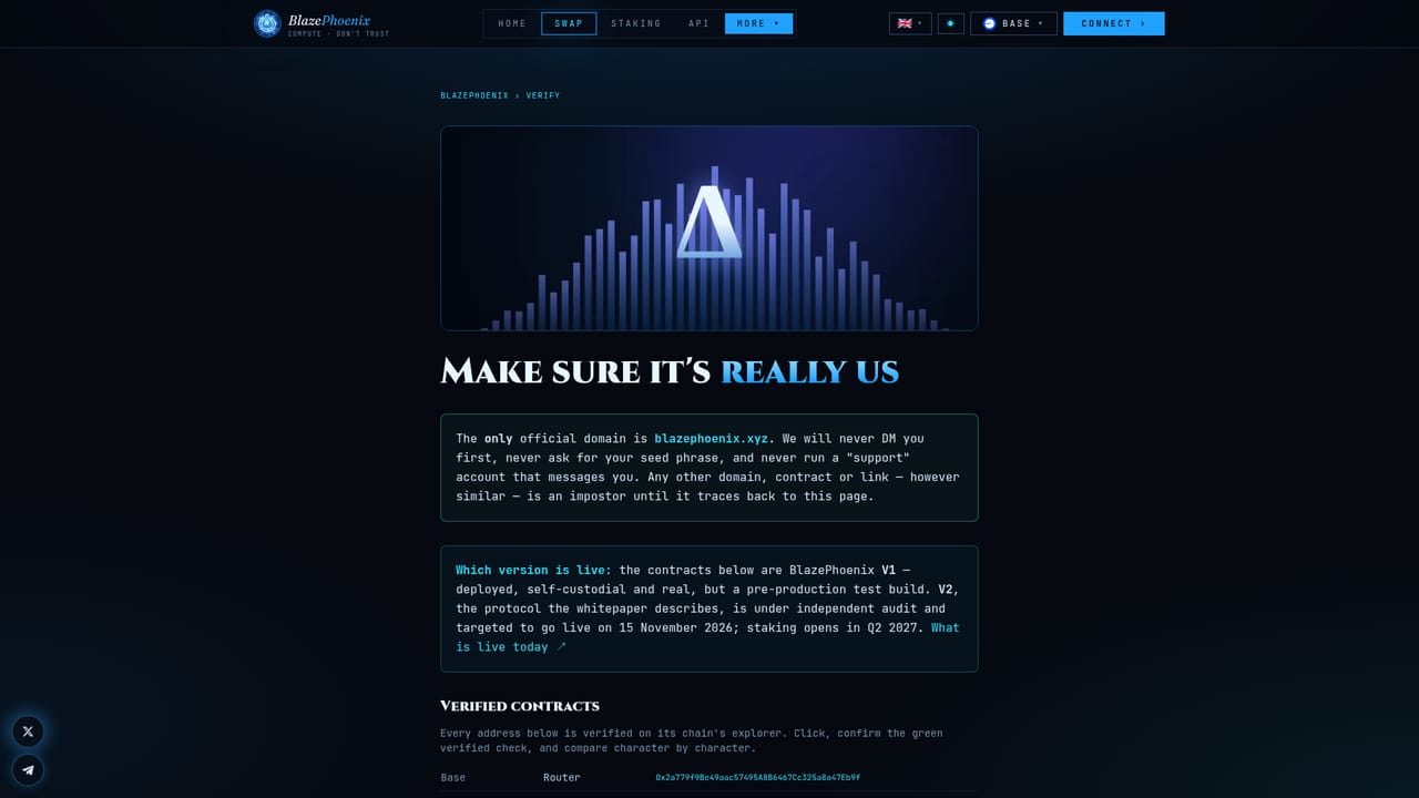 BlazePhoenix — Verify the result independently