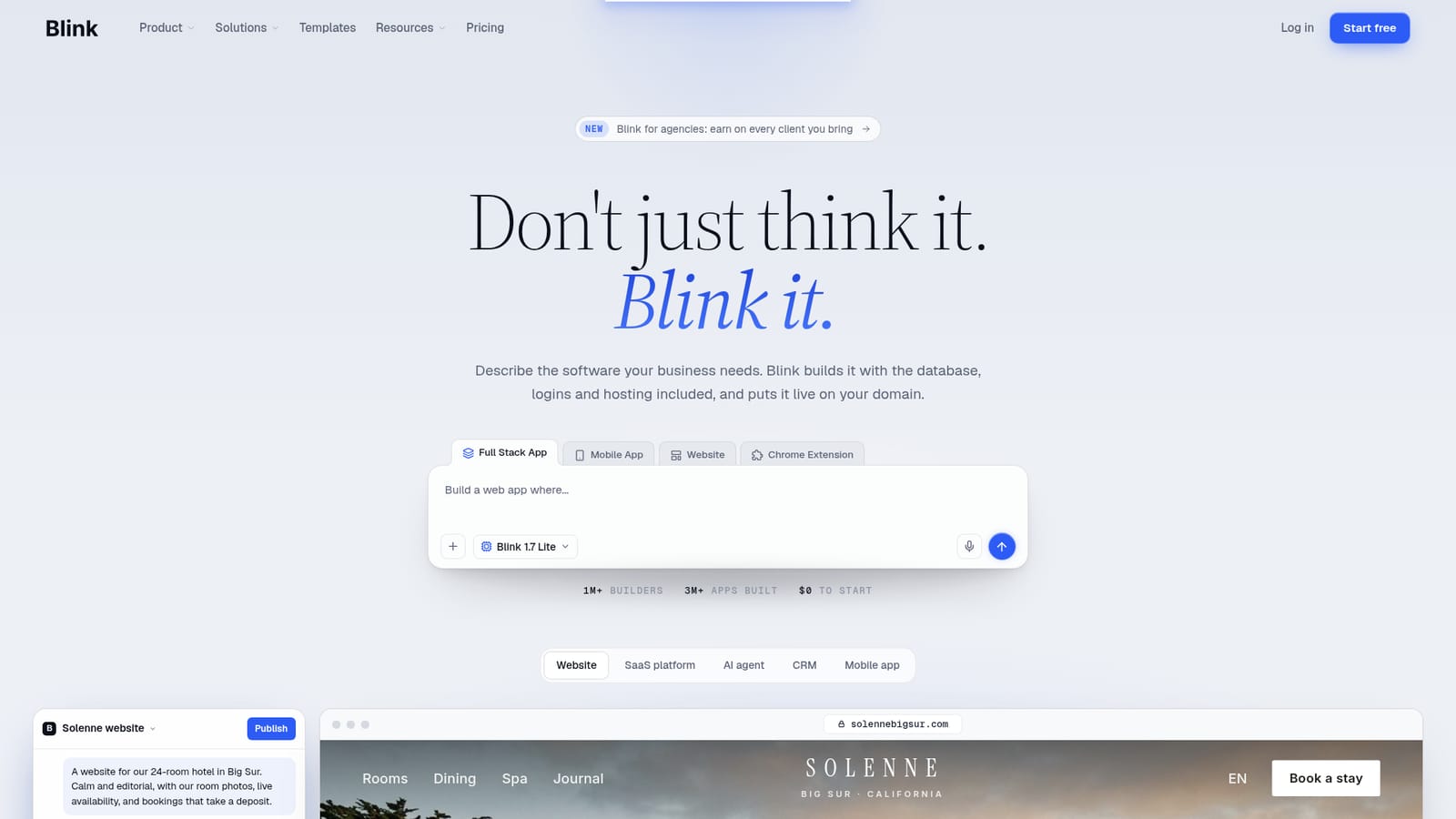 Blink.new — Describe the software you want to build