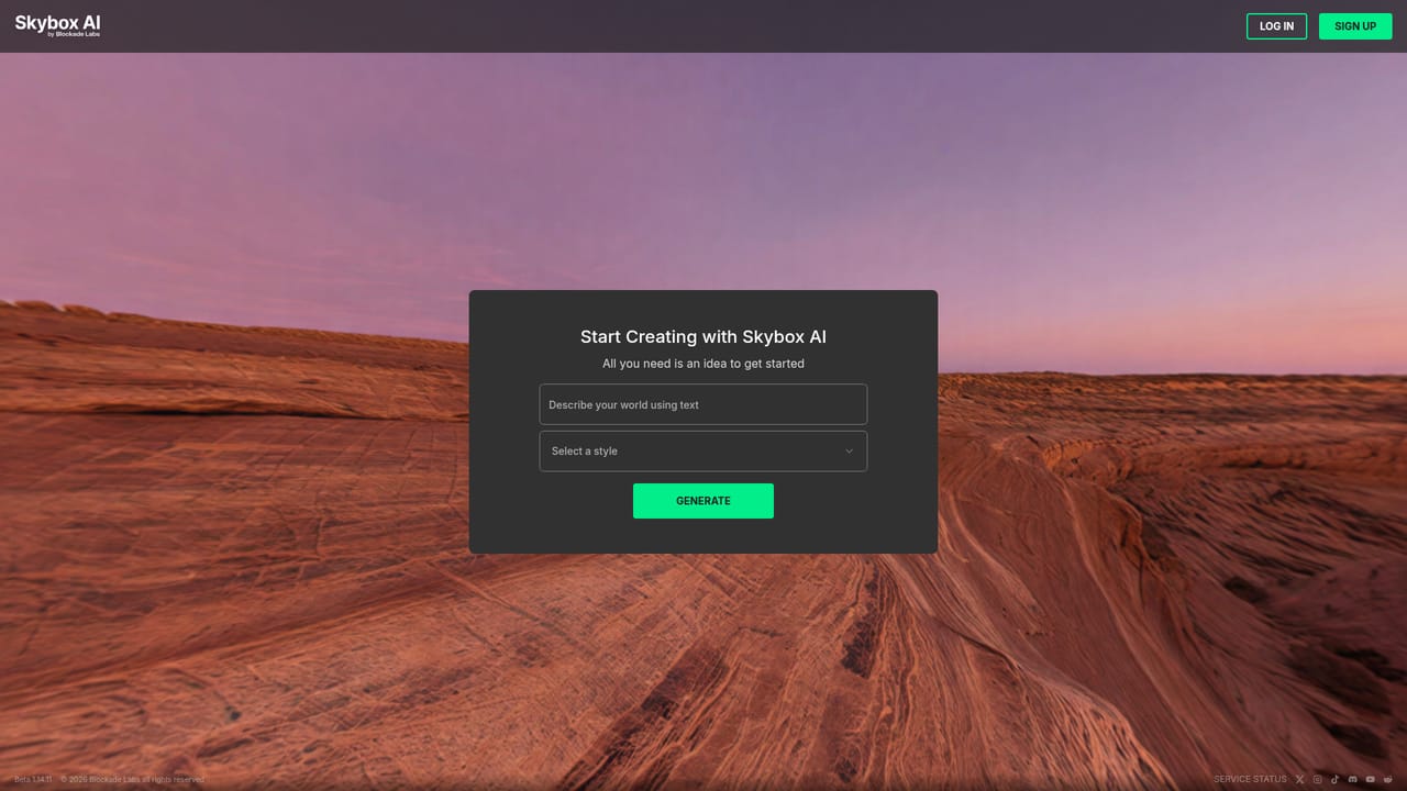 Blockadelabs — Open the Skybox AI canvas