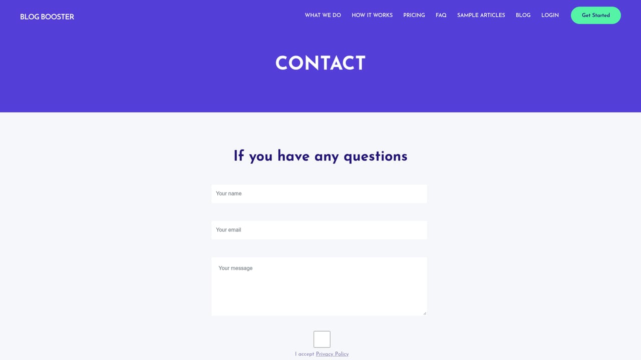 Blogbooster — Request a custom setup for larger volumes
