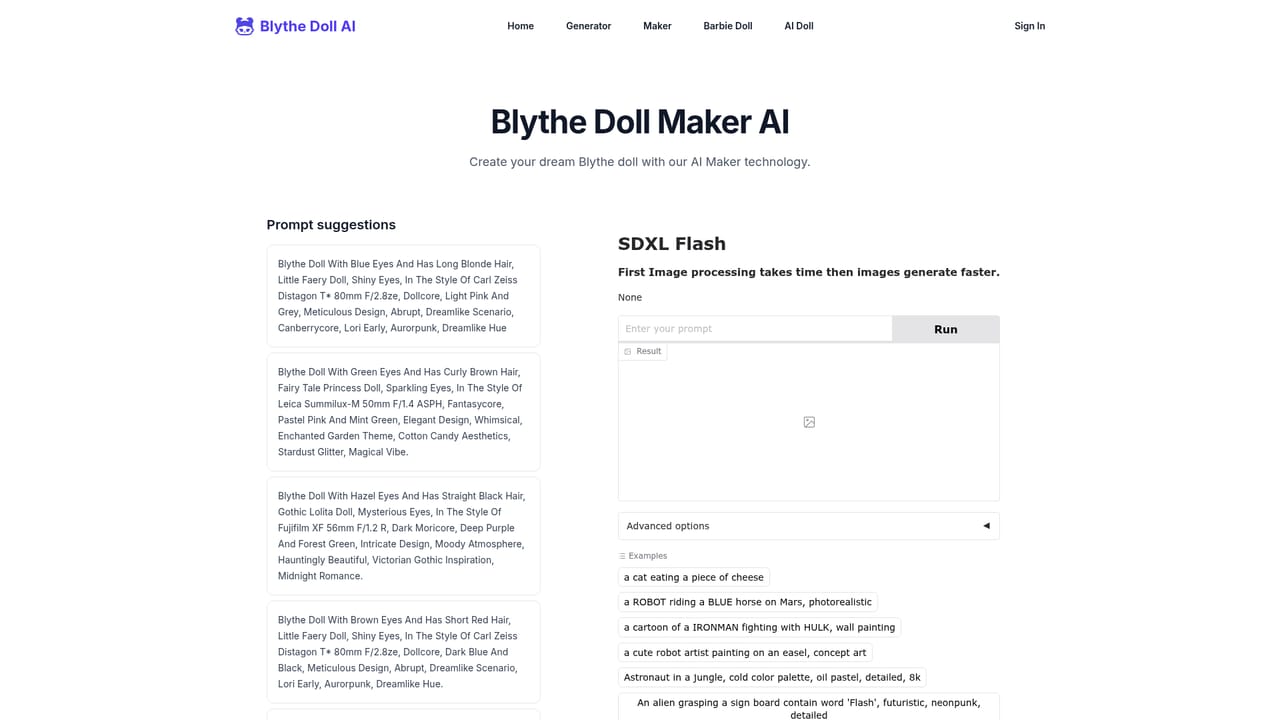 Blythe Doll AI Generator — Try the sibling makers