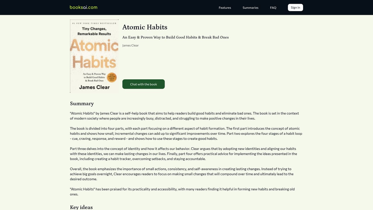 Booknotes — Read a sample summary first