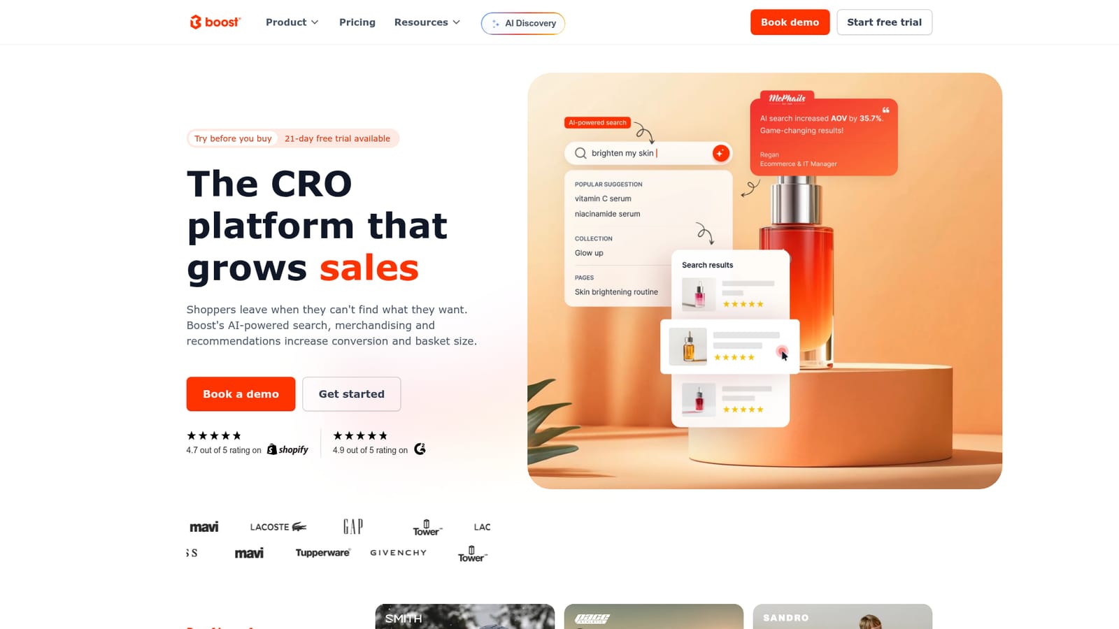 Boost Commerce — Review the discovery and merchandising modules