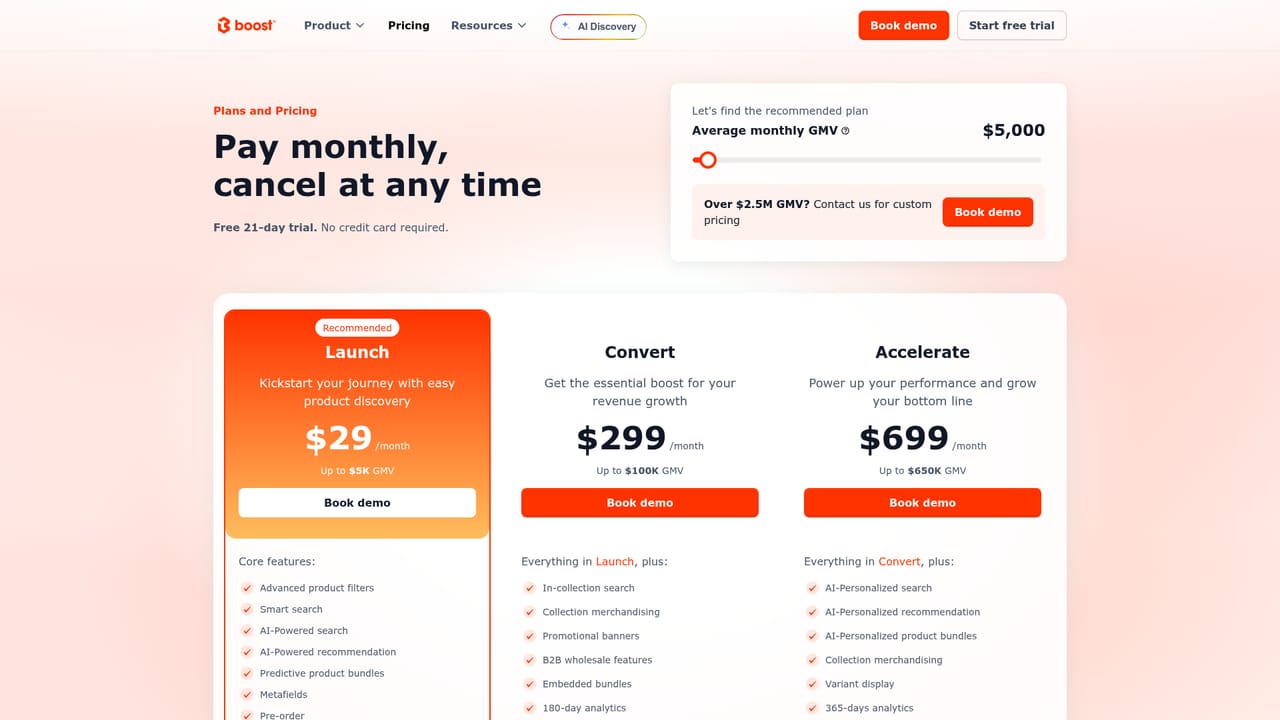 Boost Commerce — Check plans and start the trial
