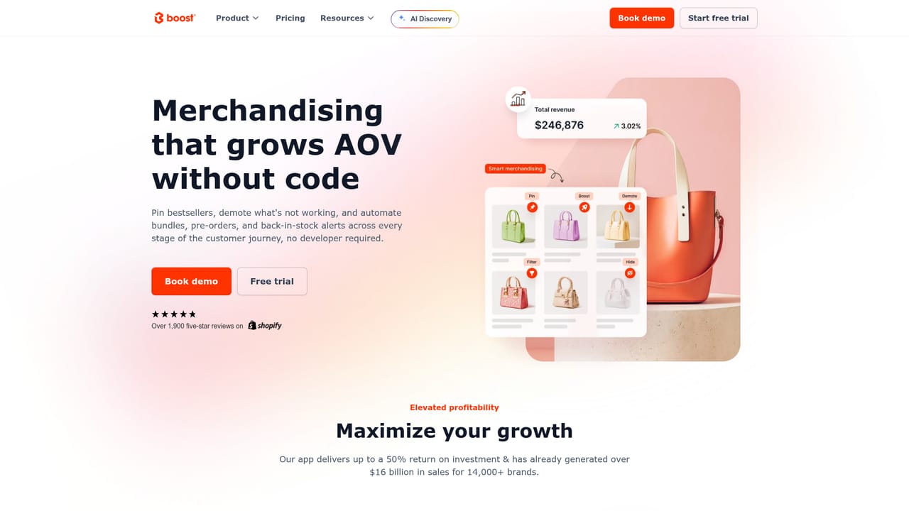 Boost Commerce — Set up merchandising tests and recommendations