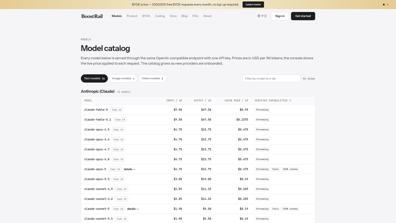 BoostRail — Pick a model