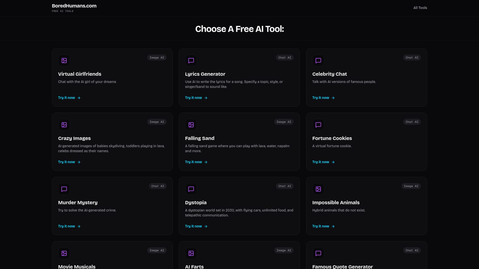 Boredhumans — Open the tool directory