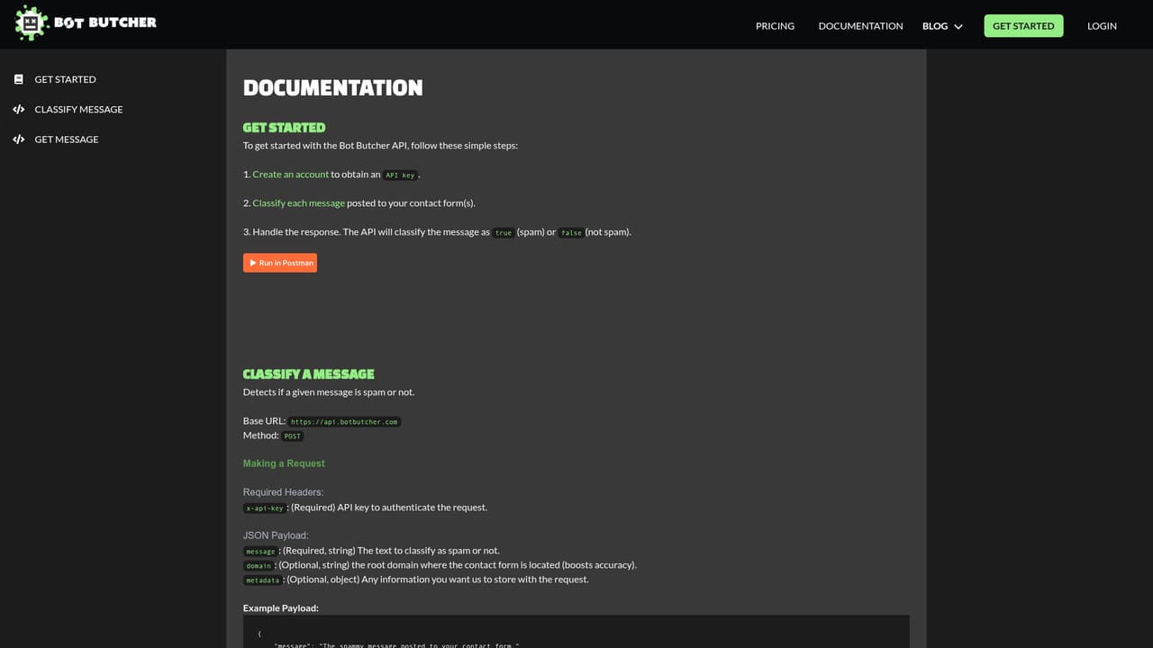 Bot Butcher — Review the documentation