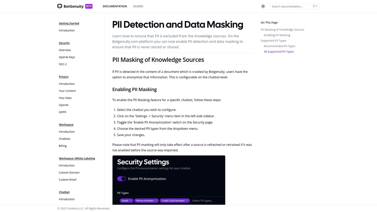 BotGenuity — Configure security and handover
