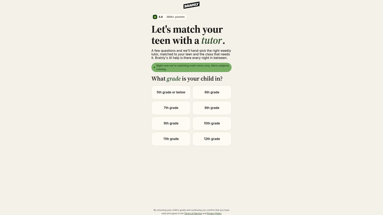 Brainly — Add a tutor if the class gets harder