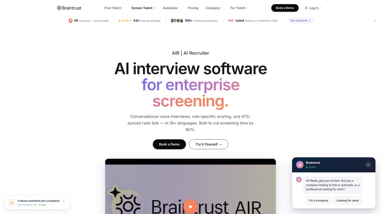 Braintrust AIR — Review the AIR product page