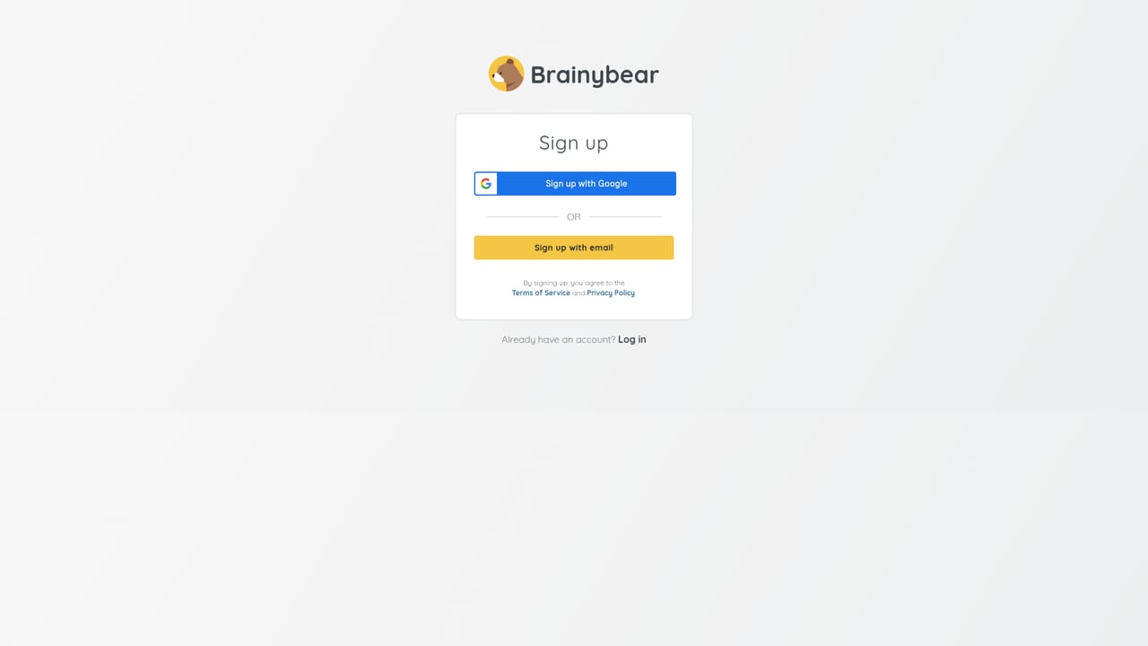 BrainyBear — Create your account
