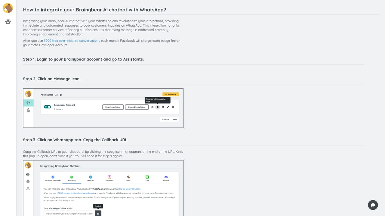 BrainyBear — Connect messaging channels