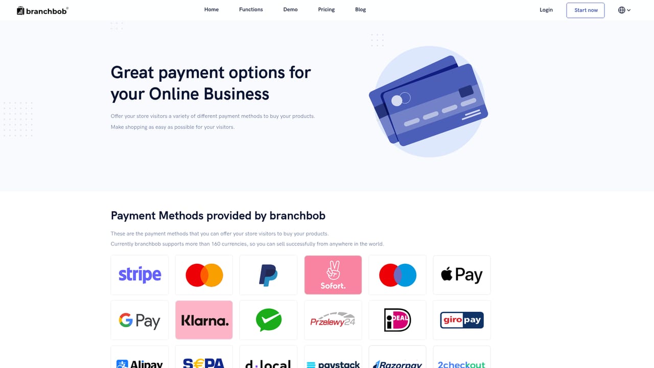 Branchbob — Connect payment methods