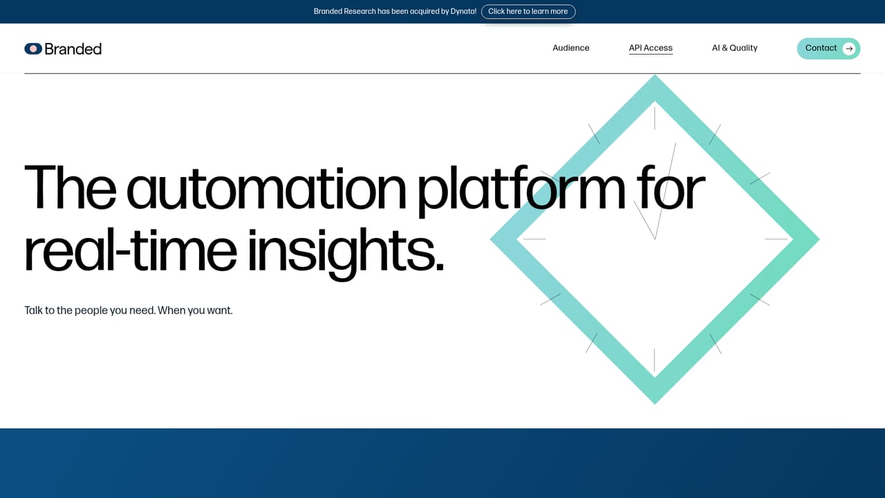 Branded Research — Connect via the API for recurring audience needs