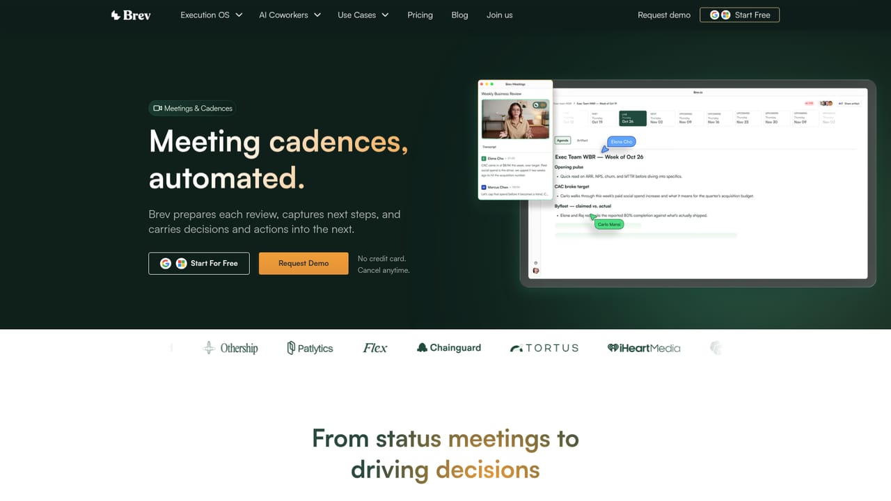 Brev — Set up meetings and cadences