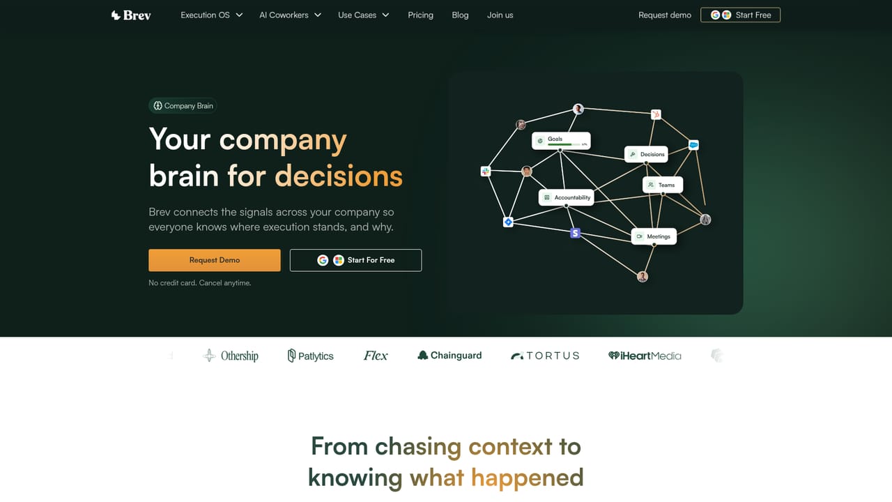 Brev — Ask Company Brain and review signals