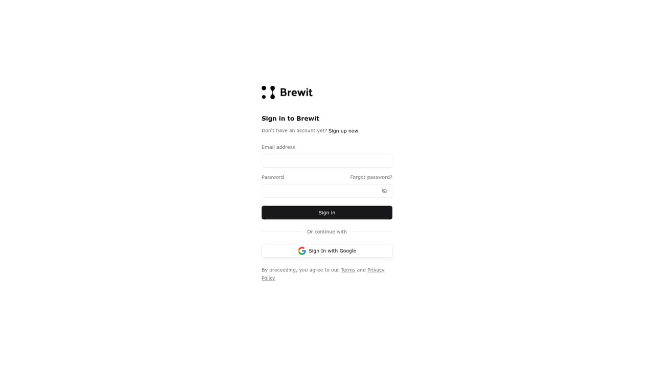 Brewit — Open the app workspace
