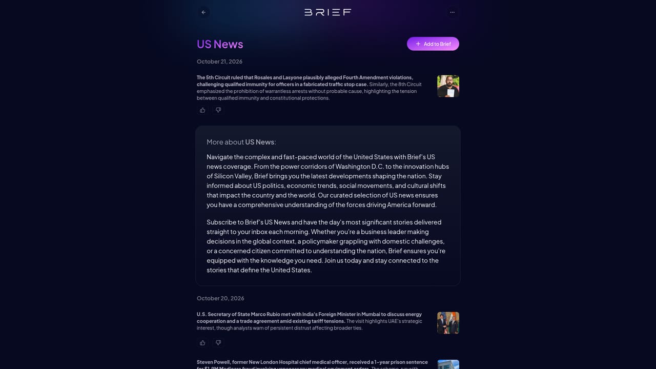 Brief News — Browse top stories on the web
