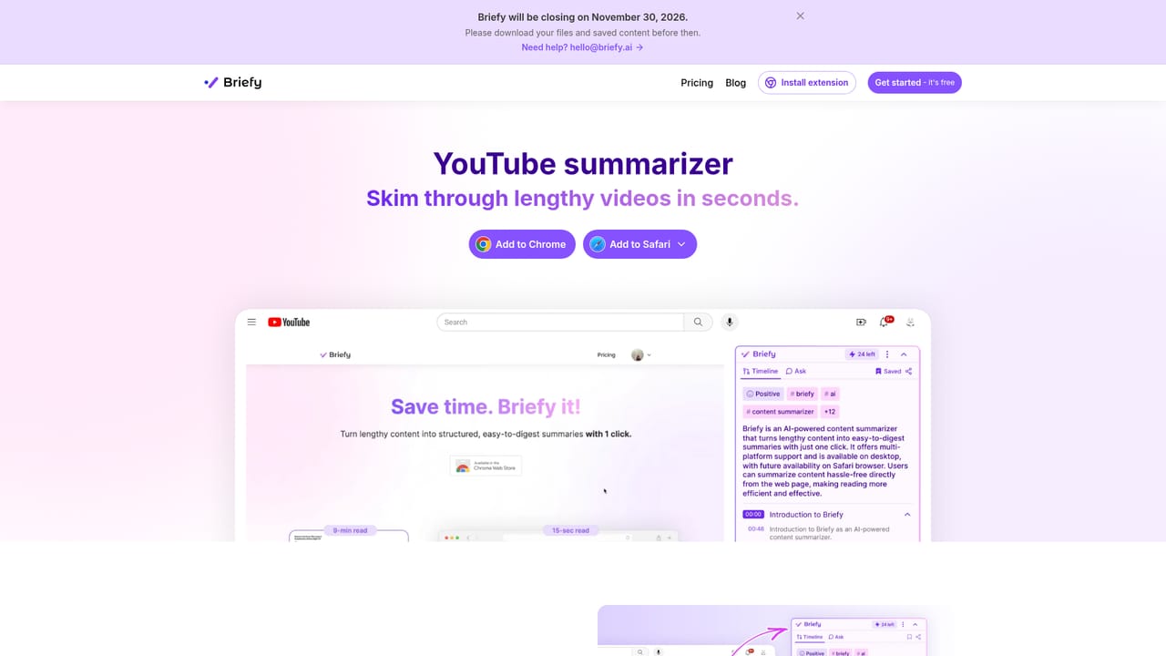 BriefyAI — Try the other content types