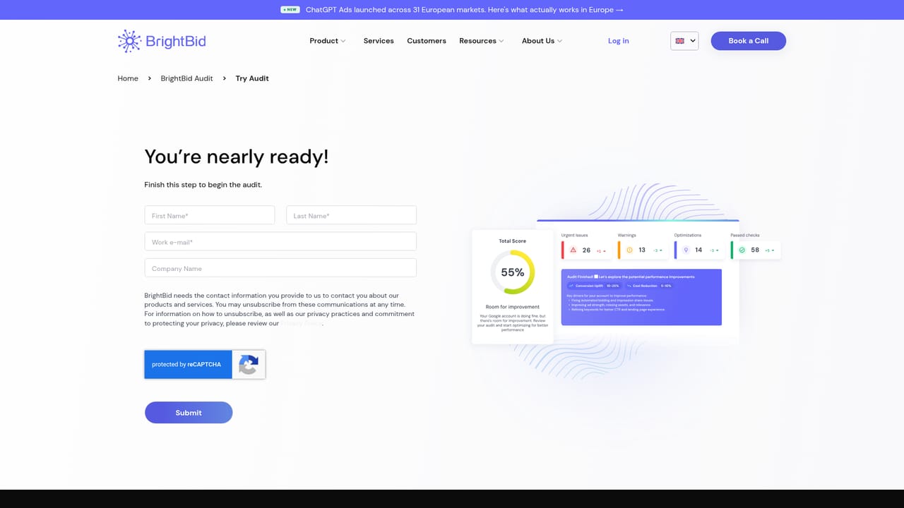 BrightBid — Run a free account audit