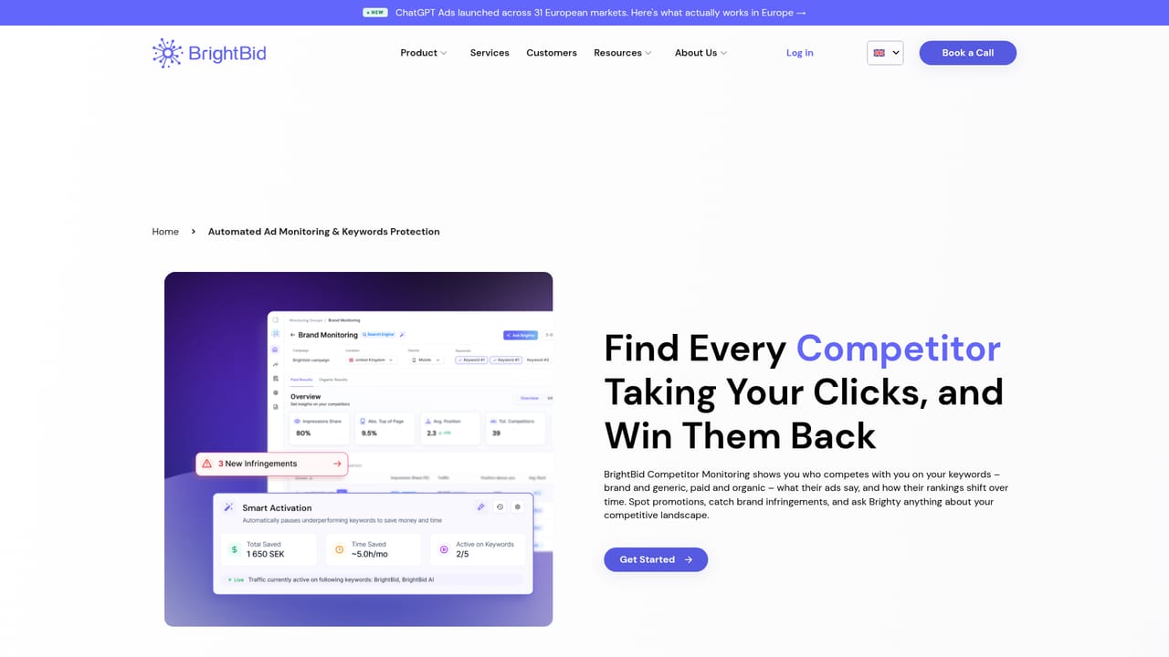 BrightBid — Turn on competitor monitoring