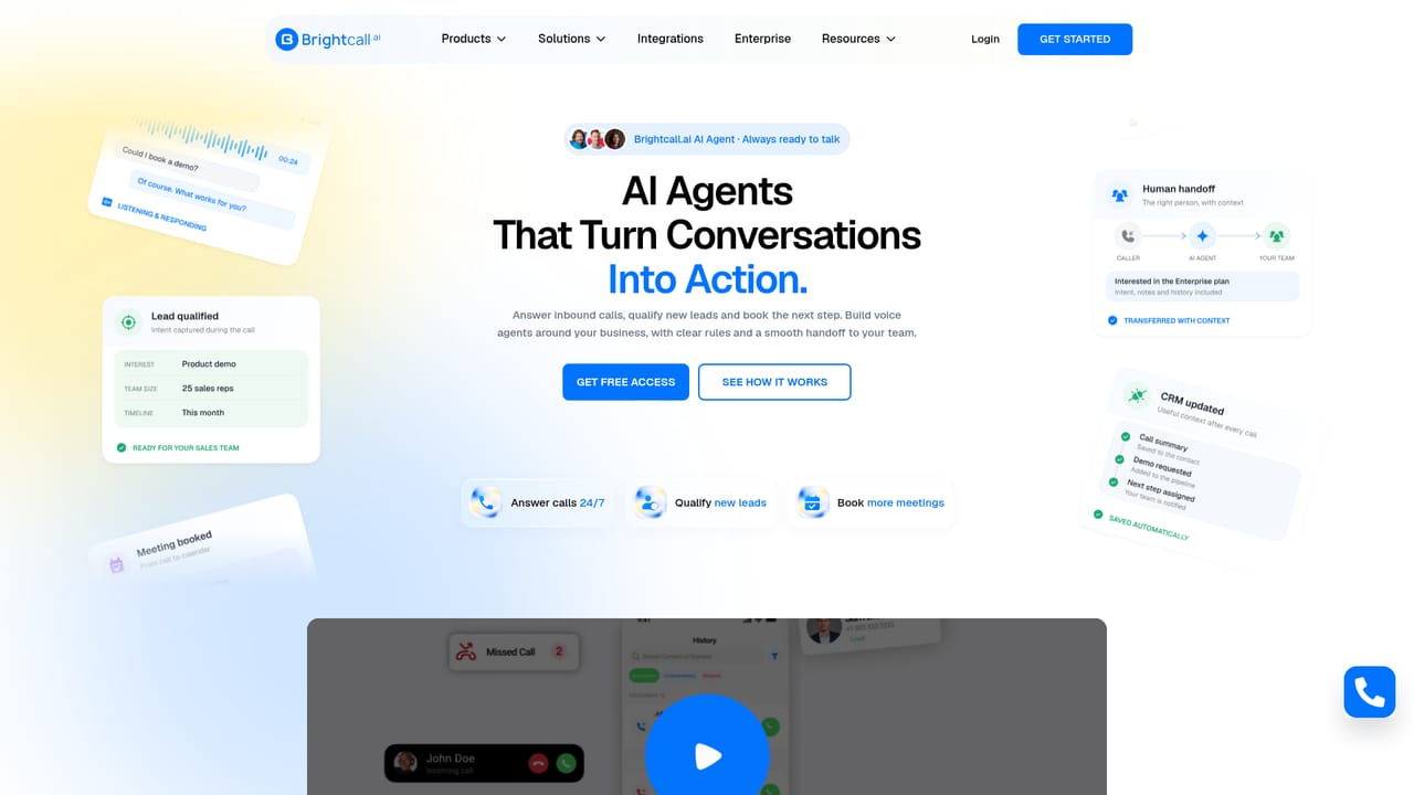 Brightcall.AI — Watch the product walkthrough