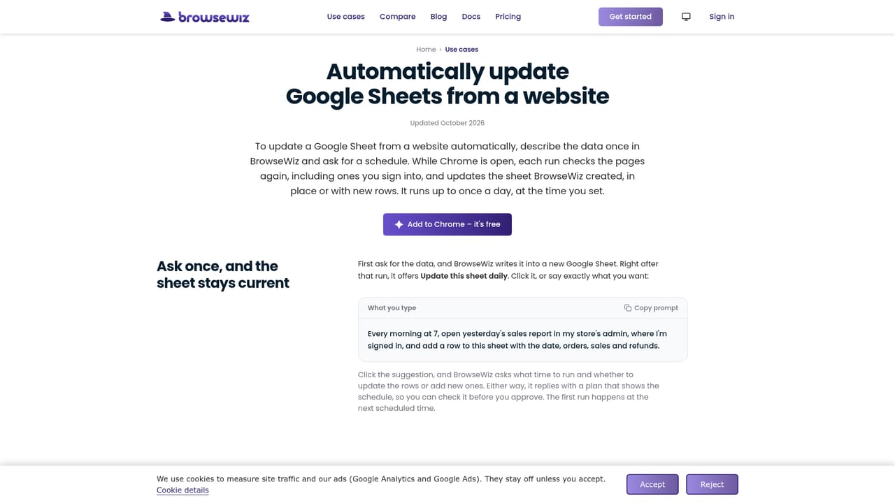 BrowseWiz — Put the task on a schedule