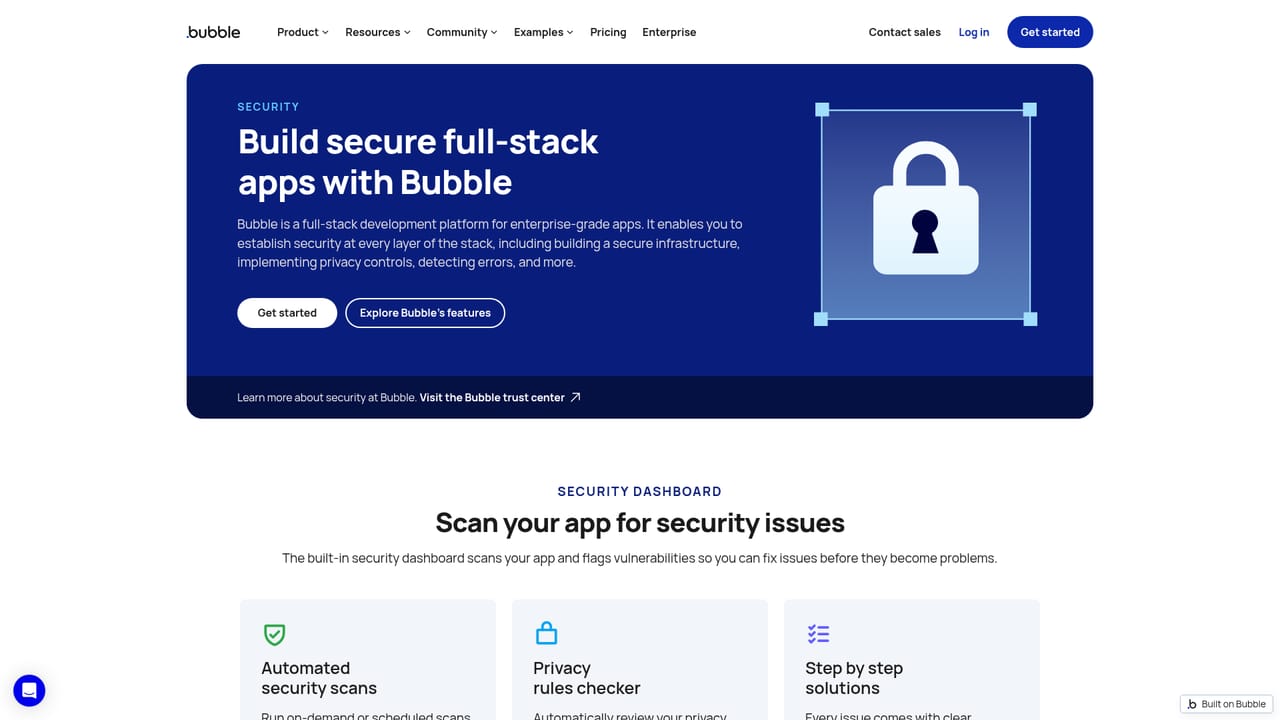 Bubble — Check security before going live