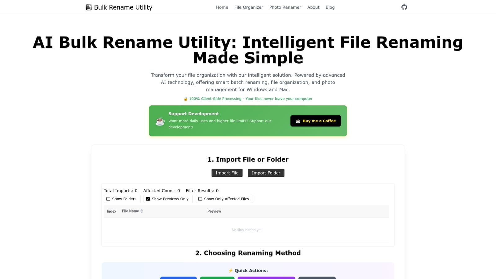 Bulk Rename Utility — Import your files or folders