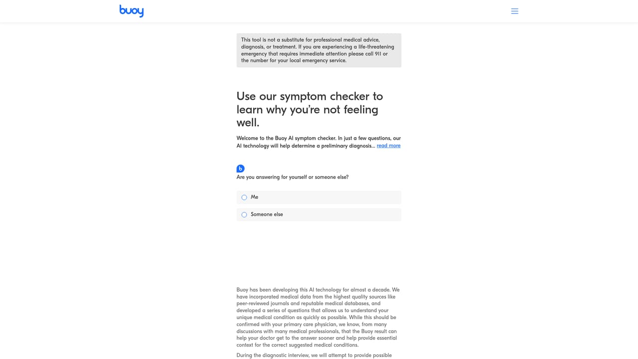 Buoy Symptom Checker — Open the symptom checker