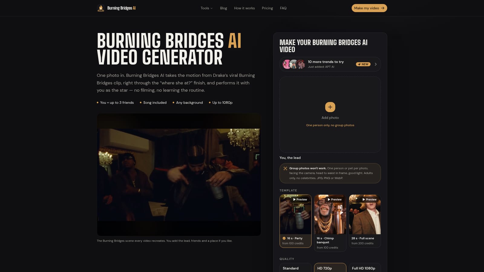 BurningBridgesAI.app — Choose a clear source photo